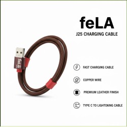 feLA Premium Leather USB Cable to Lightning Cable for iPhone